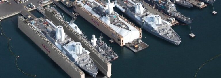 BAE Shipyard Repair Docks Seen from Above